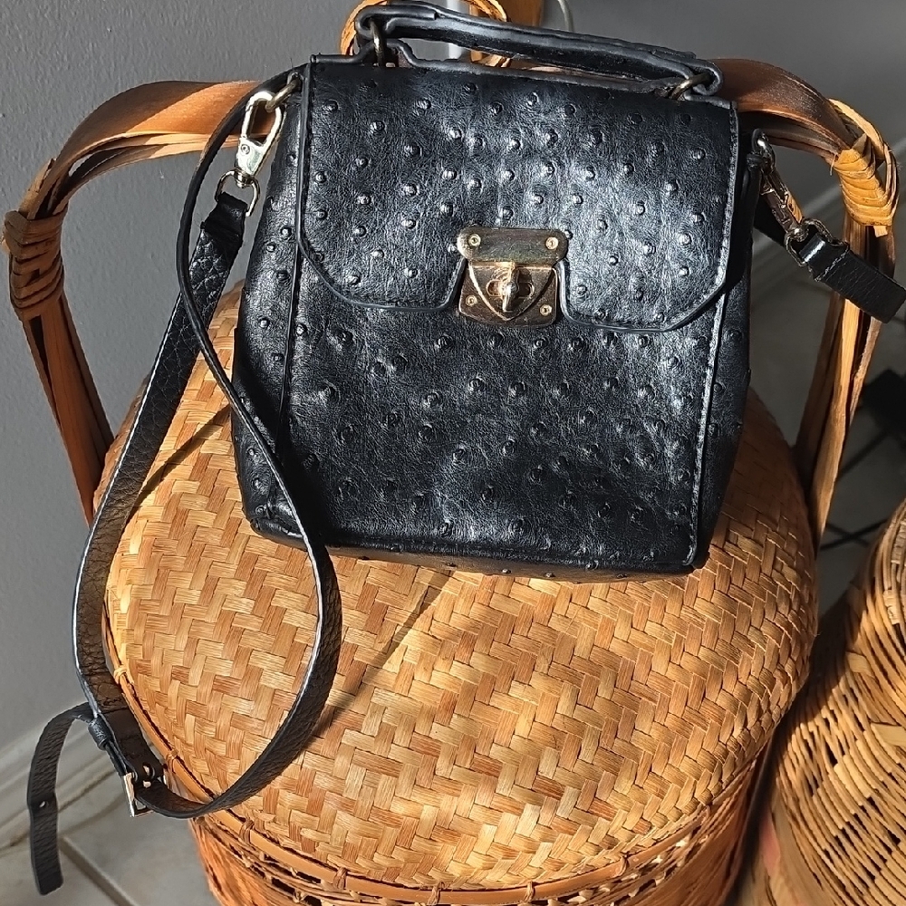 Noelle Ostrich Leather Handbag Vintage